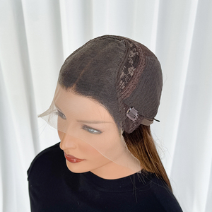 Perruque en cheveux humains russes, brun foncé balayage, avec dentelle naturelle, perruque médicale, ligne de cheveux invisible, vente en gros - Product Image 5