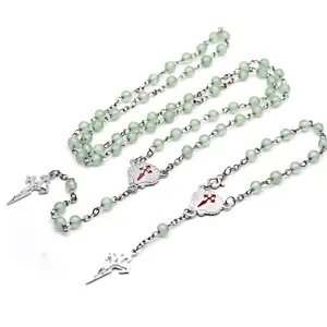 Customized 6mm Shell Cross Rosary Bracelet Plastic Resin Beads Catholic Rosaries Christian Prayer Beads