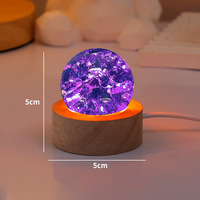 Boule de cristal éclatante écologique colorée, sphère en verre craquelé, décoration d'intérieur, ornement, cadeau idéal pour les fêtes