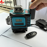 Niveau laser auto-nivelant LUBIAO 12/16 lignes 3D/4D vert, intérieur/extérieur, 100-240V, alimenté par batterie, niveau laser portable DIY