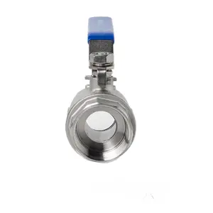 Válvula de controle manual de fluido, válvula de água de 2 peças de alta qualidade, válvula de esfera com rosca fêmea de aço inoxidável