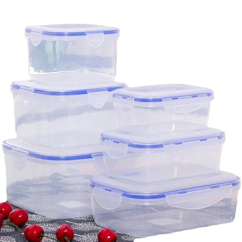 Vente chaude 3 pièces boîte de rangement en plastique hermétique ensemble multi-fonctionnel conteneurs de stockage des aliments boîtes à déjeuner avec couvercles en Stock