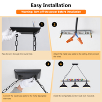 Großhandel ETL-zertifizierte 3-Licht-Billardtischleuchte mit Metallschirmen, Pendelleuchte für Billardraum & Männerhöhle, Langlebig, US-Standard