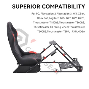 GY072 venta al por mayor cuero ordenador PC Gamer negro conducción simulador silla soporte carreras volante simulación asiento soporte - Product Image 6
