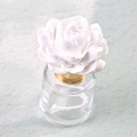 Diffuseur d'huiles essentielles de luxe 50 ml en verre, parfumé, avec fleur en céramique et porcelaine, pour la maison