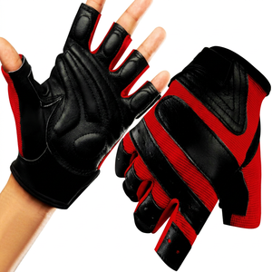 Fingerless Sport, Gym, Cycle Gloves Black Olive Green Leather Unisex Fitness Workout Sports Gloves All Seasons - Product Image 3