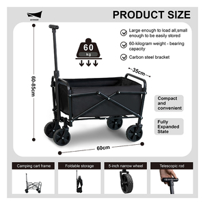 Ticari sınıf katlanır el kamyon döner tekerlekler çıkarılabilir tuval sepeti taşıma depolama için katlanabilir vagon - Product Image 6