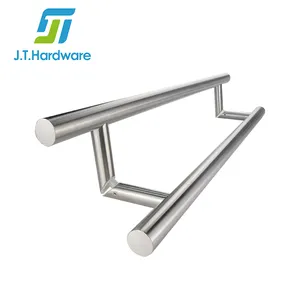Diagonal Pull Handle Modern Stainless Steel Round Entrance Pull Handle Offset Slant Diagonal Mounting Door Handle