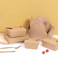 Boîte d'emballage alimentaire sûre en papier kraft brun pour sandwich Hamburger Snack salade Sushi maïs Hot Dog Toast Emballage paquet