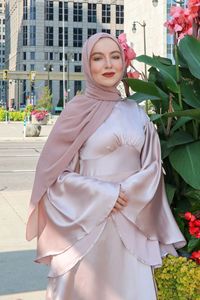 Nuevo Vestido Abaya Musulmán de Satén, Pañuelo Musulmán de Seda <span class=keywords><strong>Medina</strong></span>, Vestido Elegante y Modesto - Product Image 3