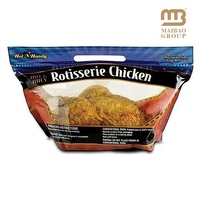 Sacs en plastique d'emballage alimentaire avec logo personnalisé sac de poulet rôti de qualité alimentaire pochette debout en papier kraft noir avec fenêtre