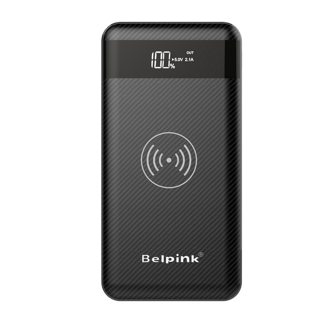 10000mAh Ultra Slim Wireless Power Bank with Dual USB & Micro USB Outputs PVC Material Portable Charger