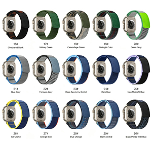 Bracelet de montre en nylon tressé Upro OEM personnalisé avec étiquette en cuir pour Apple Watch S11 10 9 Ultra 3 38-49mm - Product Image 3