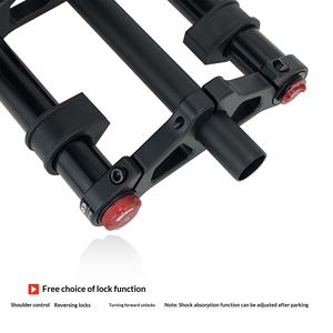 Bicicleta eléctrica de nieve y playa, Fat Bike 20x4.0 26x4.0 MTB <span class=keywords><strong>DH</strong></span> con suspensión neumática, QR 9*135mm 15*135mm, horquilla de doble corona con recorrido de 190MM - Product Image 5