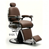 Fauteuil de Barbier Professionnel Inclinable Marron Châtain Classe Exécutive – Station de Coiffure