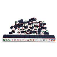 Jeu de Mahjong Américain Bleu Marine Moderne, 4 couches, en Acrylique, Pliable, Portable, de Luxe, avec Joker Football, pour les Réunions entre Amis