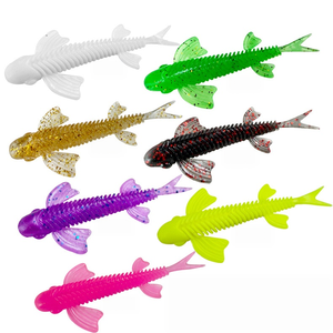 เหยื่อปลอม TPR Butterfly Tail Minnow แบบนิ่ม ขนาด 5.5/6.5 ซม. แบบมีร่อง พร้อมช่องเกี่ยวเบ็ดคู่ สำหรับตก<span class=keywords><strong>ปลา</strong></span>แบบ Texas Drop Shot <span class=keywords><strong>ปลา</strong></span>แบส <span class=keywords><strong>ปลา</strong></span>เพิร์ช น้ำจืด - Product Image 1