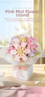 Bouquet floral Pink Mist, jouet éducatif, modèle décoratif de 800 pièces, cadeau de vacances unisexe, à construire et assembler, en plastique ABS