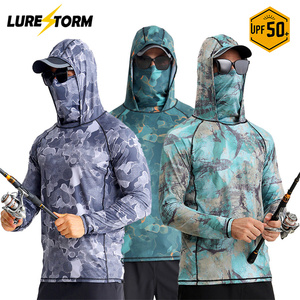 Chemise de pêche à capuche LureStorm pour homme avec cache-visage UPF50+, séchage rapide, manches longues, protection solaire, vêtements de pêche - Product Image 1
