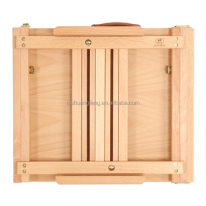 Caballete de mesa de estudio-Caballete de <span class=keywords><strong>artista</strong></span> de madera de haya maciza ajustable y caja de bocetos con almacenamiento para lienzos de hasta 34 "de alto W05B - Product Image 4