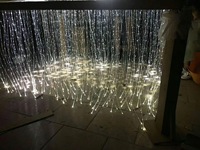 Lustres suspendus en cristal d'aluminium à fibres optiques LED
