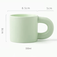 Fabricant de tasses en céramique, tasses à café en céramique mate verte de 11 oz personnalisées avec logo personnalisé et poignée épaisse