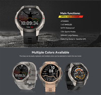 Reloj Inteligente Resistente DM59 con GPS, Pantalla AMOLED de 1.43'', Resistente al Agua IP67, Monitor de Actividad Física, Monitor de Sueño, Mapa Fuera de Línea, Altímetro, Brújula para Android