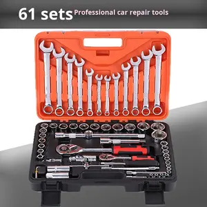 Juego de Llaves de Trinquete de Acero al Cromo Vanadio de 61 Piezas para Reparación Automotriz, del Hogar y de Motocicletas con Estuche Rígido y Soporte OEM - Product Image 3