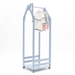 Cintre enfants meubles Ins petite maison rouleaux sol <span class=keywords><strong>mobile</strong></span> corde à linge <span class=keywords><strong>Mobile</strong></span> enfants vêtements vêtements vêtements présentoir - Product Image 5