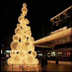 Luz LED gigante con diseño de estrella de colores y nudo de bola, motivo navideño para árbol, para decoración exterior. - Product Image 1