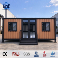 Maison Conteneur Pliable de 20 Pieds, Conteneur de Stockage, Maison Préfabriquée de 4 Chambres, Maison Mobile sur Roues