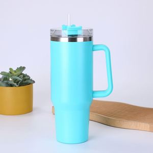 <b>Travel</b> Car H1.0 Handle <b>Mug</b> 40oz Double Wall Insulated Tumbler Lid Straw Anti-Slip OEM Custom Logo - Product Image 4