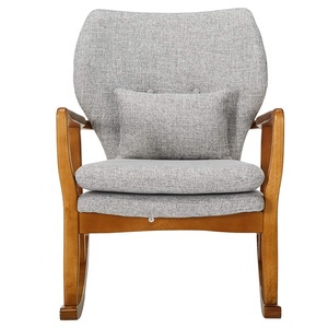 Fauteuil à bascule en tissu Balen de style moderne du milieu du siècle (tweed gris clair) - Product Image 4