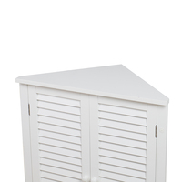Armoire d'angle triangulaire de salle de bains, meuble avec porte à Double perrier, en bois blanc