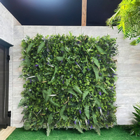 100*100cm diskon besar rumput hijau putih plastik daun rumput Lavender tanaman buatan rumput untuk dekorasi taman rumah