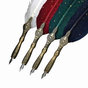 Ensemble de stylos plume de luxe avec pointe en acier inoxydable et encre pour cadeaux d'entreprise ou stylo-plume de luxe professionnel avec porte-stylo - Product Image 2