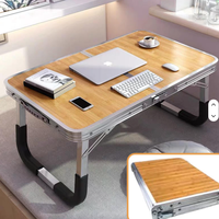 Bureau de lit pliable - Cadre compact en alliage d'aluminium - Conception aérée - Table d'étude essentielle pour étudiants en dortoir