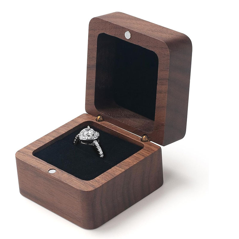Rustic "Mr & Mrs" Engraved Wooden Wedding Ring Box - For Ceremony, Proposal, Or Jewelry Storage - View #7