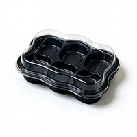 OEM Klantspecifieke Vorm Zwarte Basis Transparant Deksel PET PP Voedsel Blisterverpakking Multi-compartimenten Verpakking Bakkerij Mousse Vers Fruit Voedselverpakking