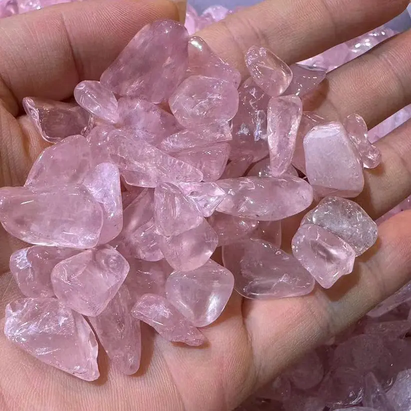 Atacado Bulk Reiki Rough Natural Raw Rocks Quartz Rose Tumbled Pedras Preciosas e Cristais Cura Espécimes Pedras Chips Artesanato