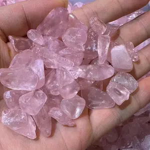 Venta al por mayor a granel Reiki rocas naturales en bruto cuarzo rosa piedras preciosas caídas y cristales especímenes curativos piedras chips artesanías