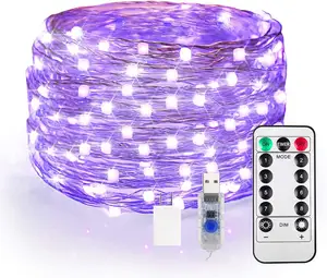 2023 Popular Battery Operated LED 2835 8 Modes Purple UV Led String Black Light For Christmas Halloween