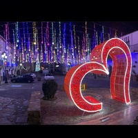 Lampes de noël géantes en forme de cœur LED 3D