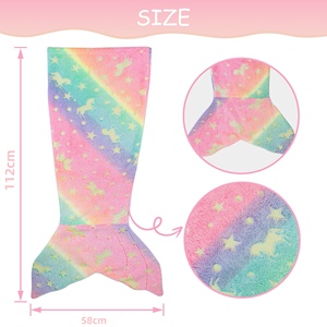 Couverture <span class=keywords><strong>queue</strong></span> <span class=keywords><strong>de</strong></span> <span class=keywords><strong>sirène</strong></span> pour enfants lueur dans le noir couverture licorne et <span class=keywords><strong>sirène</strong></span> cadeaux pour filles couverture <span class=keywords><strong>sirène</strong></span> en flanelle douce polaire - Product Image 5