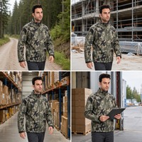 Veste de travail camouflage OEM ODM avec poignets réglables à boucles auto-agrippantes et ourlet élastique à cordon de serrage pour service sur le terrain