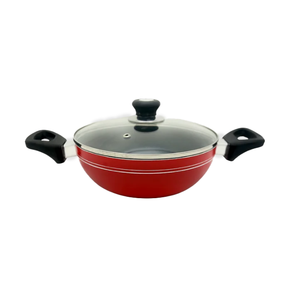 Poêle Wok à fond à induction à deux poignées antiadhésive en aluminium Marden de qualité supérieure avec couvercle en verre-Poêle Wok personnalisée de 22 cm de BD - Product Image 6