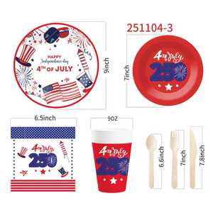 DAMAI 2026, Nueva Llegada, Platos de Papel Personalizados para el 250.º Aniversario del Día de la Independencia, Juego de Vajilla Desechable para Estados Unidos - Product Image 5