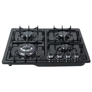 Approbation Ce & Etl plaque de cuisson à gaz intégrée avec 4 brûleurs table de cuisson à gaz facile à nettoyer
