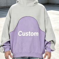 Sweat à capuche zippé personnalisé avec logo imprimé DTG, style streetwear vintage, patchwork, effet délavé, grammage lourd