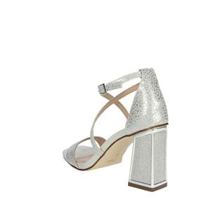 Menbur Sandales à talons pour femme 23701, talon carré pailleté argenté, à brides, avec bride à la cheville, chaussures de mariage et de soirée - Product Image 2